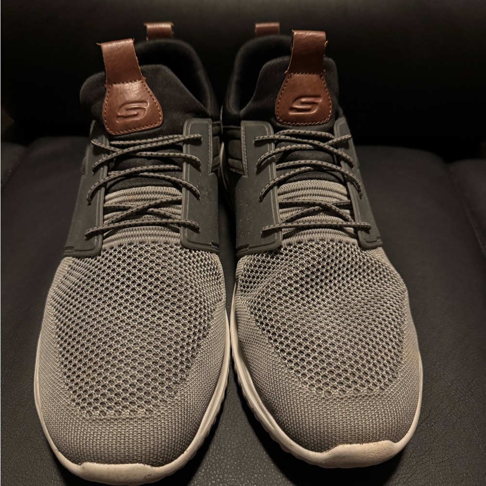 Skechers Men's Charcoal and Brown Sneakers